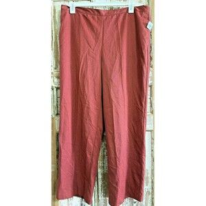 Alfred Dunner Classic Fit Twill Pants - Brick Red - Size 18